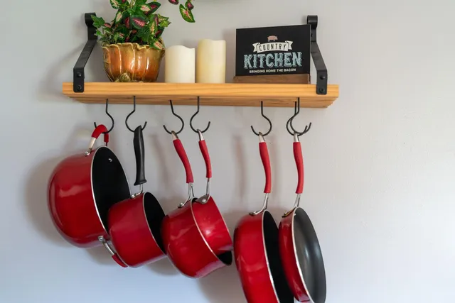 a close up view of a walk in closet