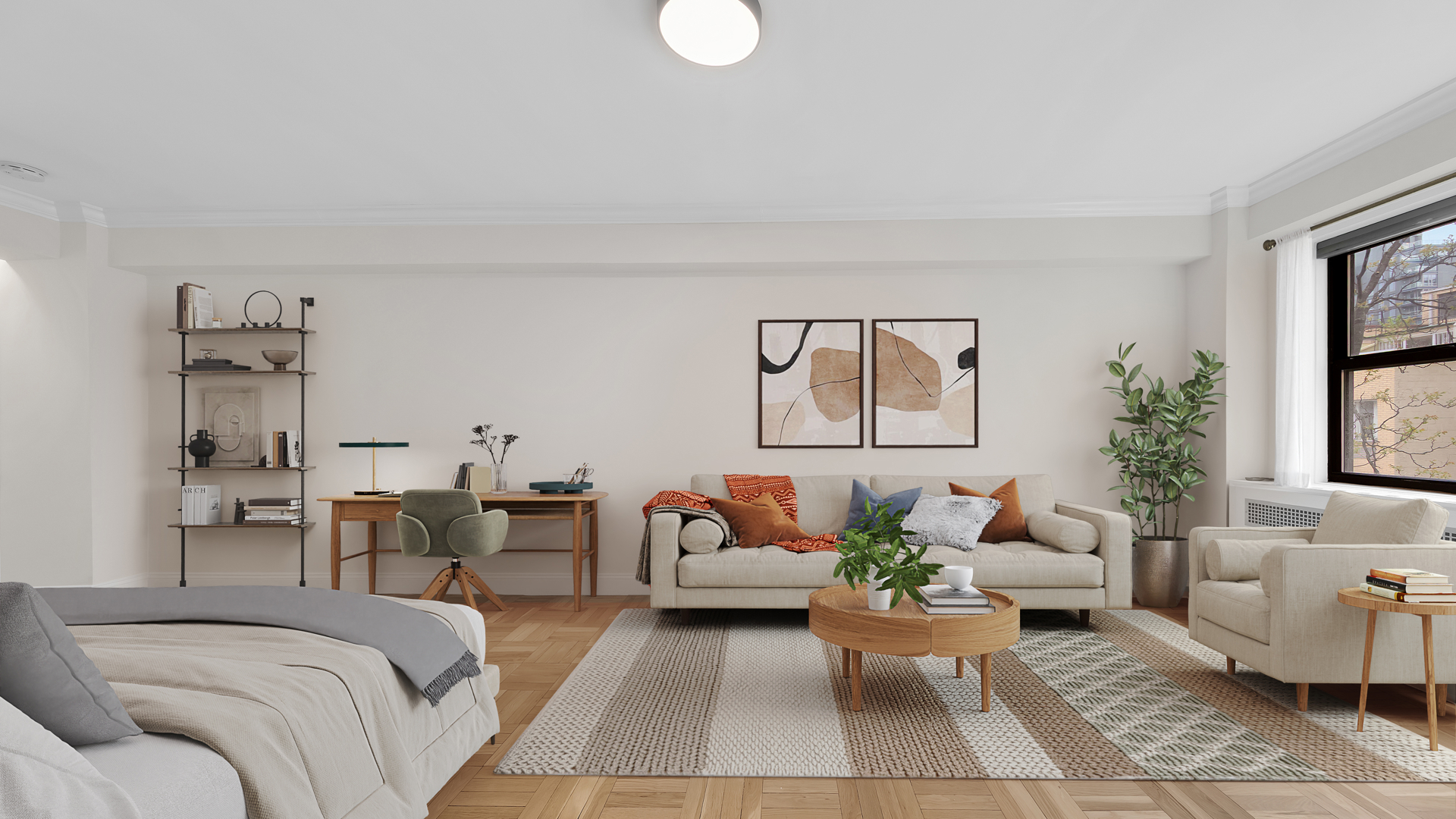 333 East 75th Street, Unit 7H Manhattan, NY 10021 - Photo 1 of 11 a living room with furniture flowerpot and window