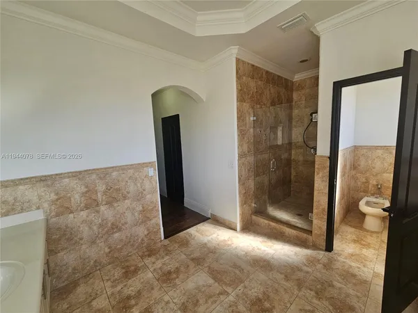 a front view of a house having patio