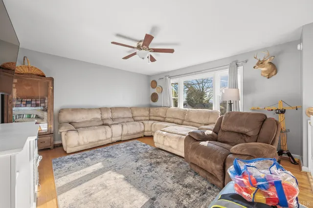 a living room with furniture and a couch
