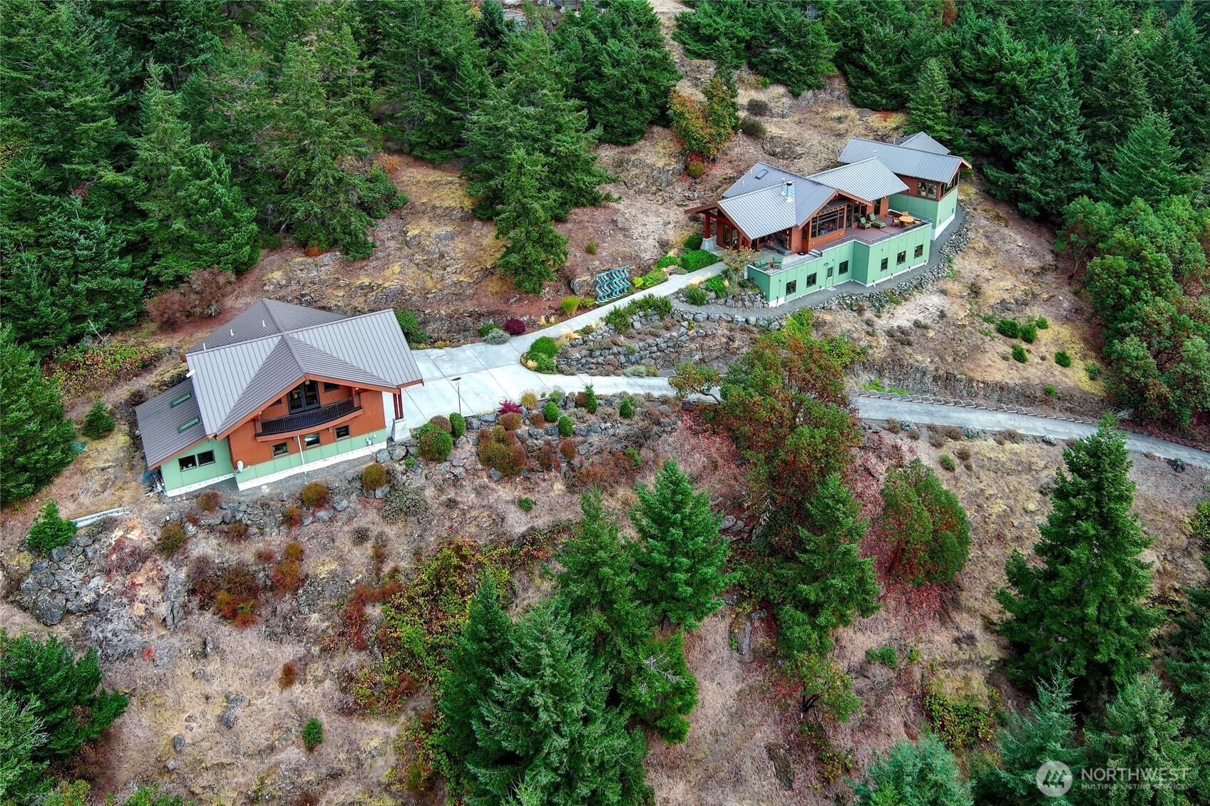 260 West Side Road Friday Harbor, WA 98250 - Photo 1 of 40 an aerial view of a house with a yard