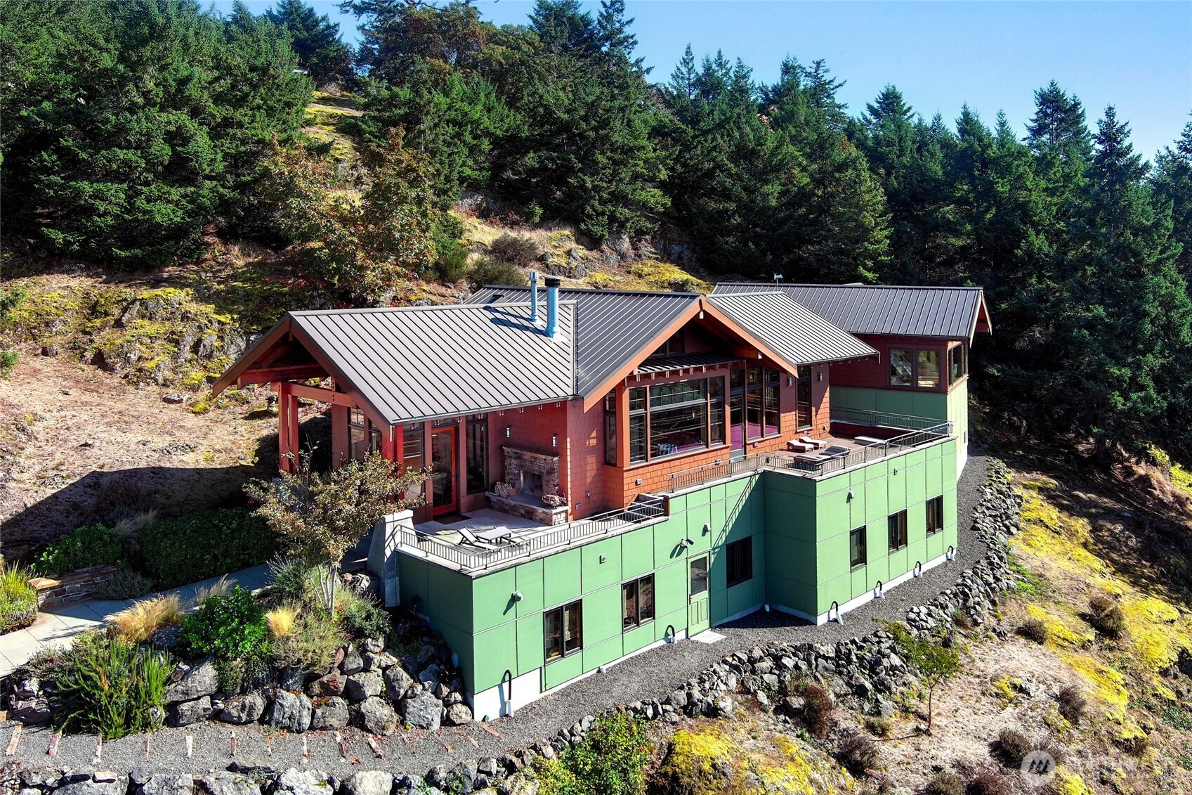 260 West Side Road Friday Harbor, WA 98250 - Photo 36 of 40 an aerial view of a house with a garden