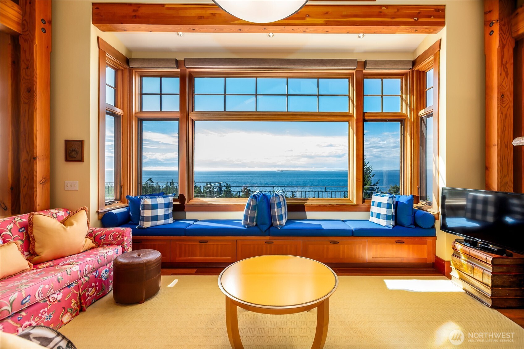 260 West Side Road Friday Harbor, WA 98250 - Photo 9 of 40 a living room with furniture and floor to ceiling windows
