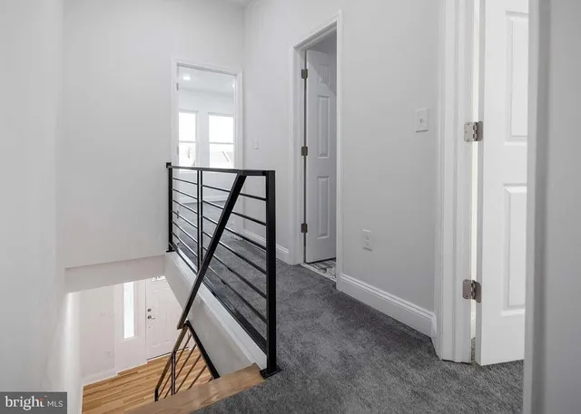 a view of an entryway with staircase