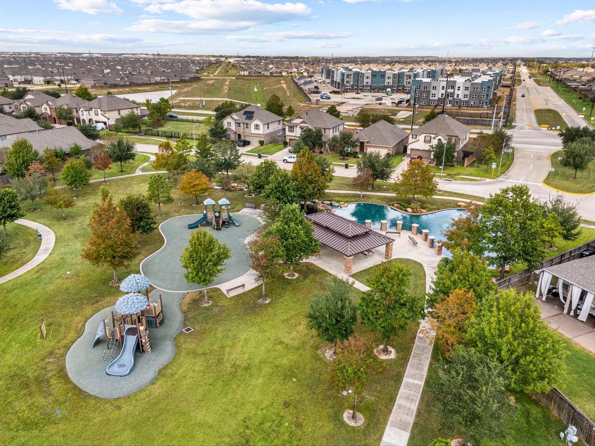24014 Adobe Ridge Lane Katy, TX 77493 - Photo 39 of 45 an aerial view of residential houses with outdoor space