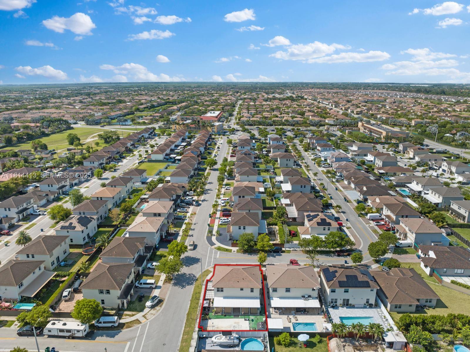 an aerial view of a city