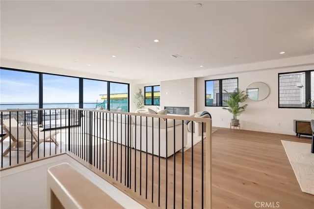 a room with furniture and a mirror