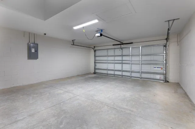 a view of a garage