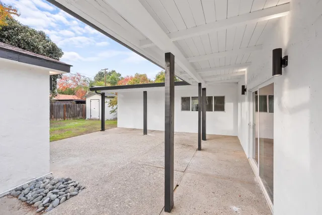 a view of a house with wooden floor