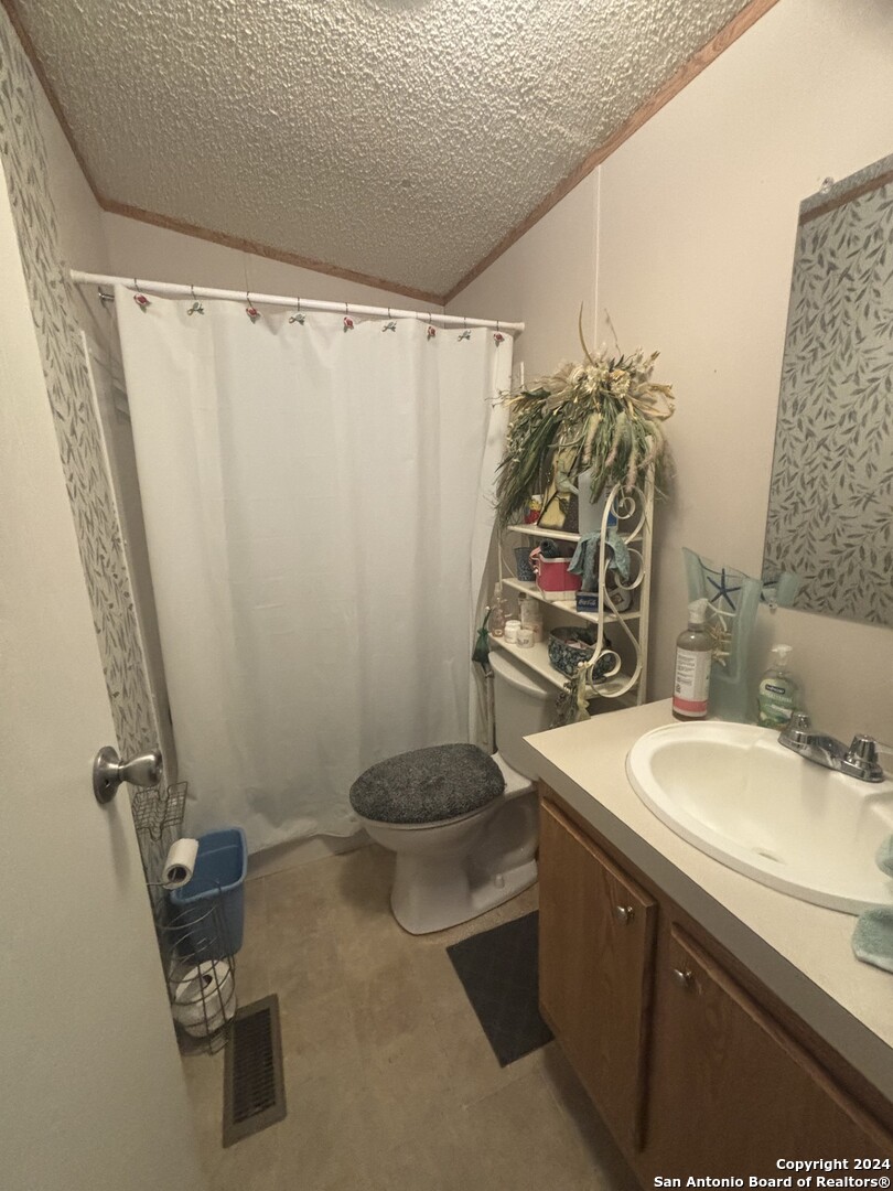 7971 Pronghorn Drive Spring Branch, TX 78070 - Photo 26 of 53 a bathroom with a sink a toilet and shower curtain