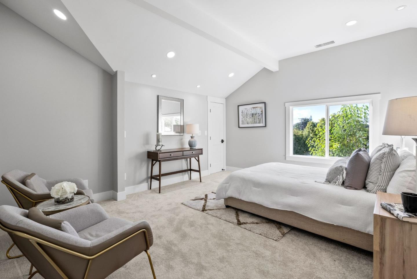 1587 Valota Road Redwood City, CA 94061 - Photo 16 of 42 a bedroom with furniture and a window
