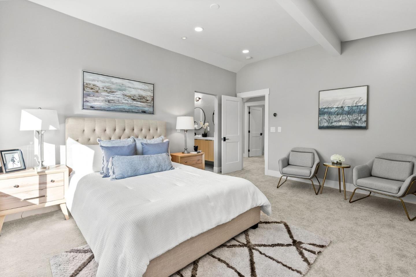 1587 Valota Road Redwood City, CA 94061 - Photo 17 of 42 a bedroom with a bed and a desk