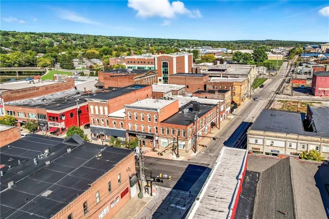 an aerial view of a city