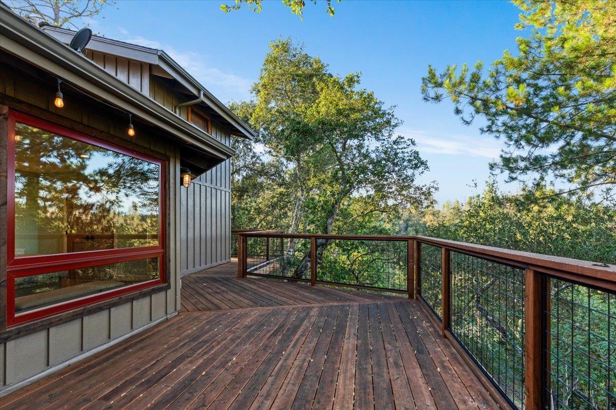 7409 Hihn Road Ben Lomond, CA 95005 - Photo 73 of 101 a view of balcony with wooden floor and outdoor space