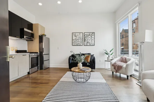 a living room with furniture
