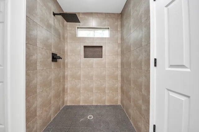 a bathroom with a shower
