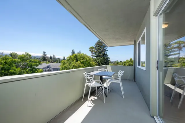 a outdoor view with a sitting space