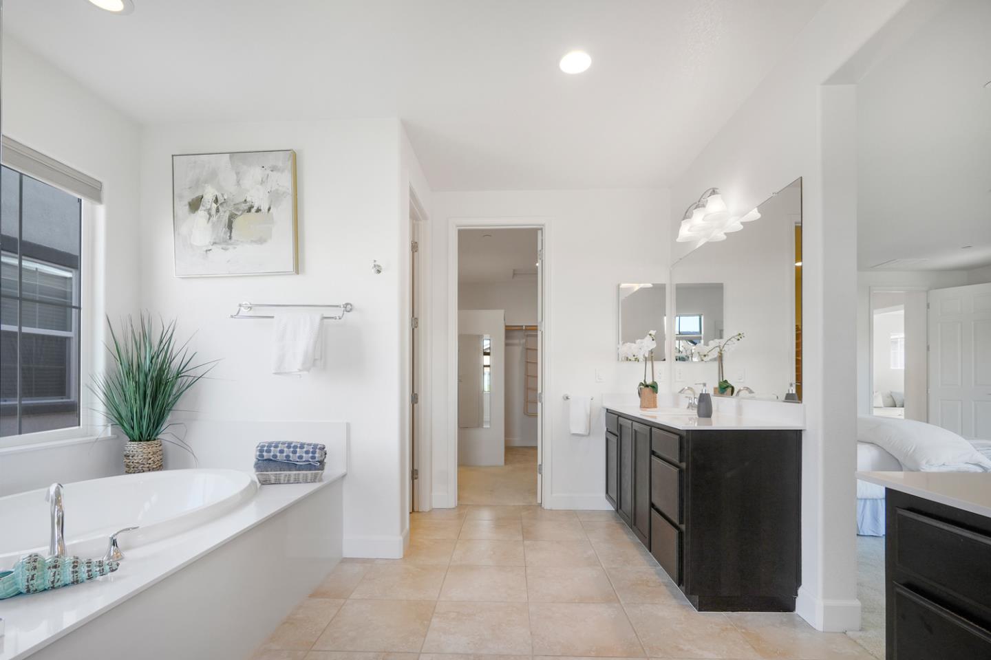 1237 Viognier Way Gilroy, CA 95020 - Photo 32 of 47 a bathroom with a double vanity sink mirror and bathtub