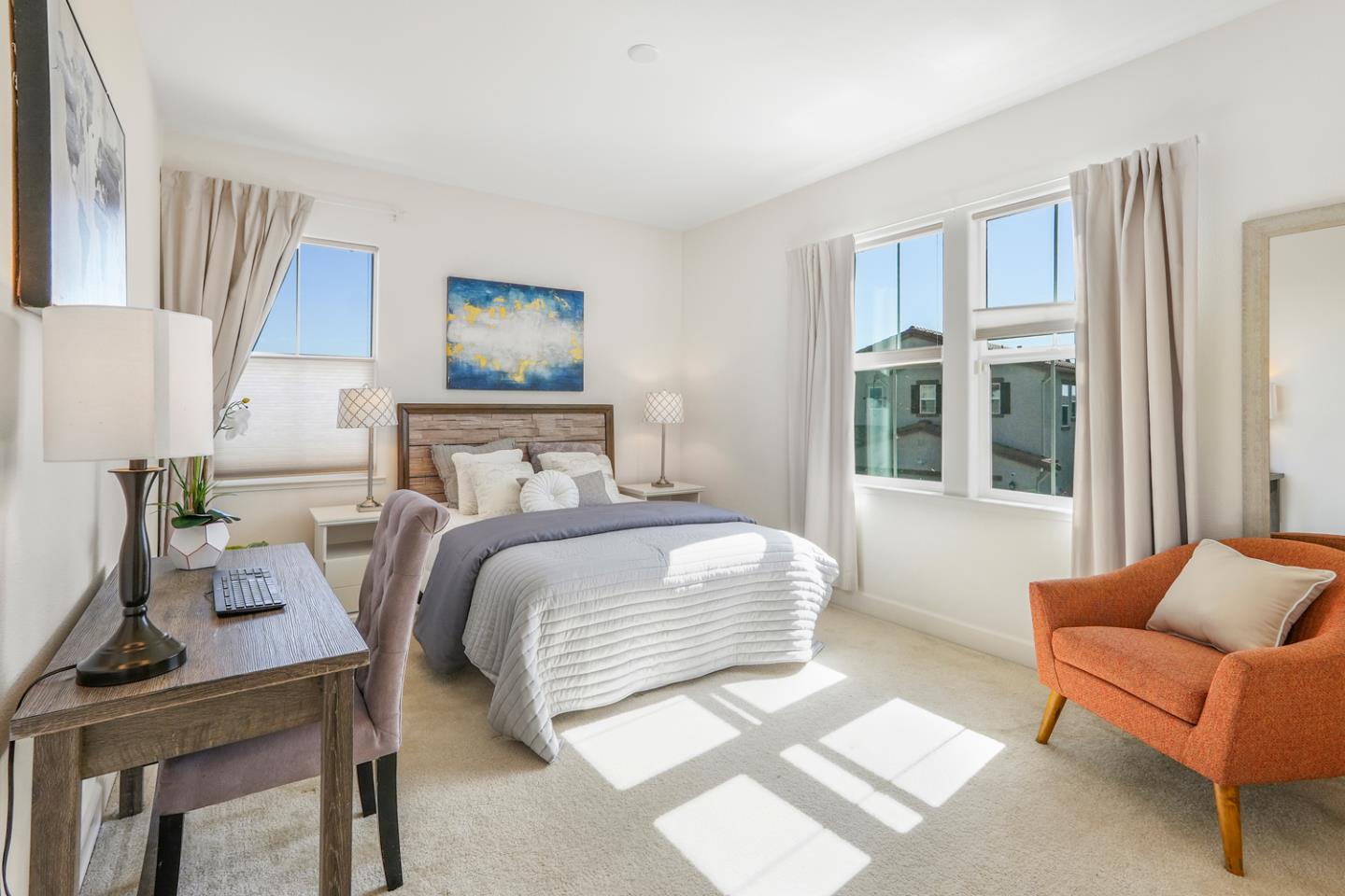 1237 Viognier Way Gilroy, CA 95020 - Photo 40 of 47 a bedroom with a bed and wooden floor