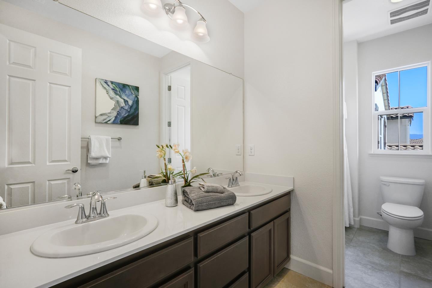 1237 Viognier Way Gilroy, CA 95020 - Photo 42 of 47 a bathroom with a sink a toilet and a mirror