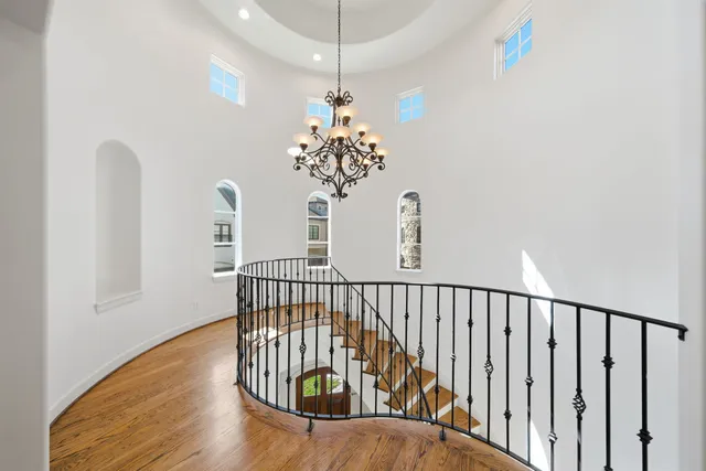 a view of entryway with wooden floor