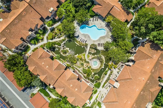 an aerial view of a house