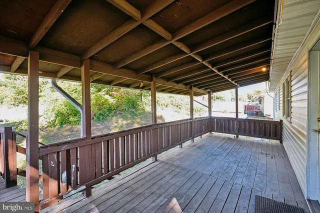 a view of wooden deck