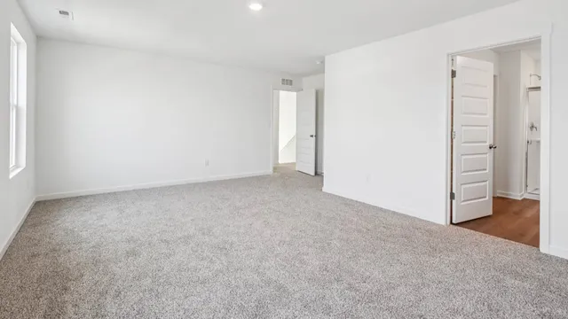 an empty room with closet