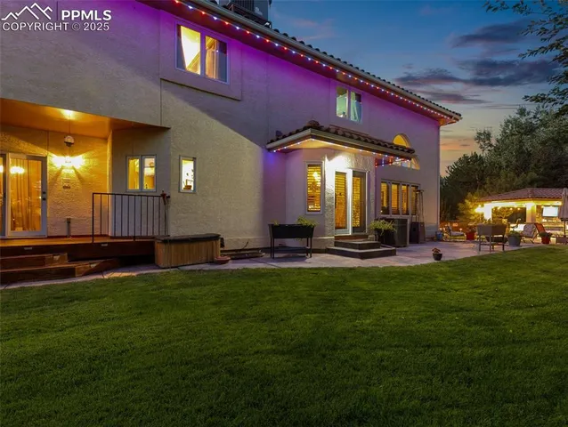 a view of a building with a swimming pool