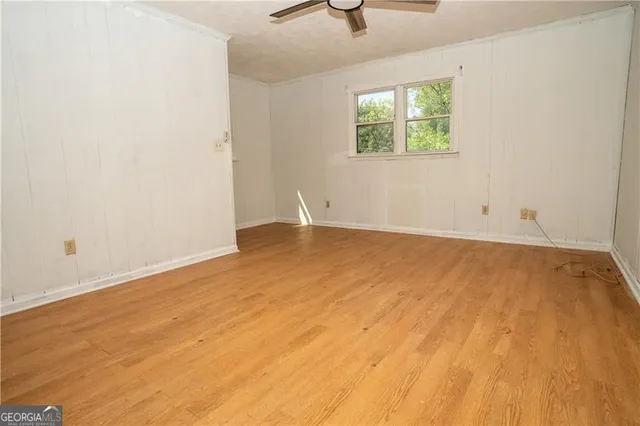 an empty room with a window