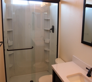 1451 Brook Road San Marcos, CA 92069 - Photo 14 of 24 Totally remodeled hall bath with new shower and enclosure, vanity, toilet and new paint, fixtures and flooring.
