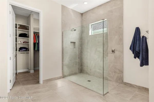a bathroom with a shower