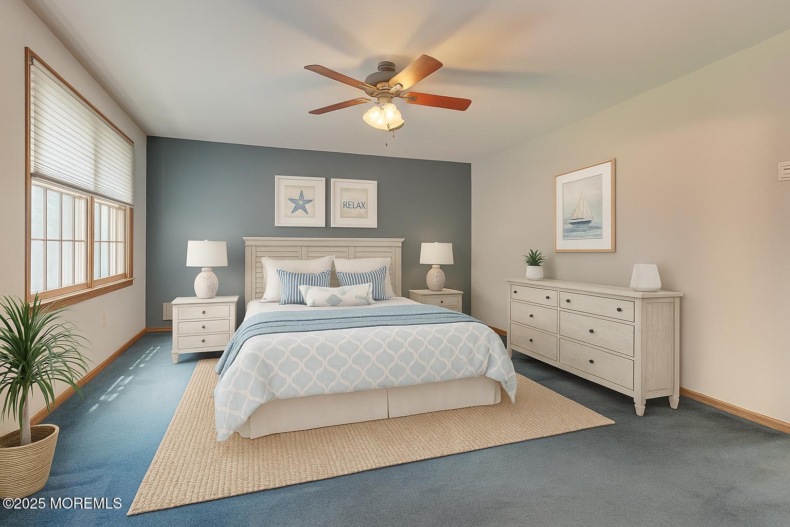 143 Siloam Road Freehold, NJ 07728 - Photo 21 of 55 a bedroom with a large bed and a chandelier fan