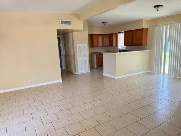 a view of a kitchen with a sink