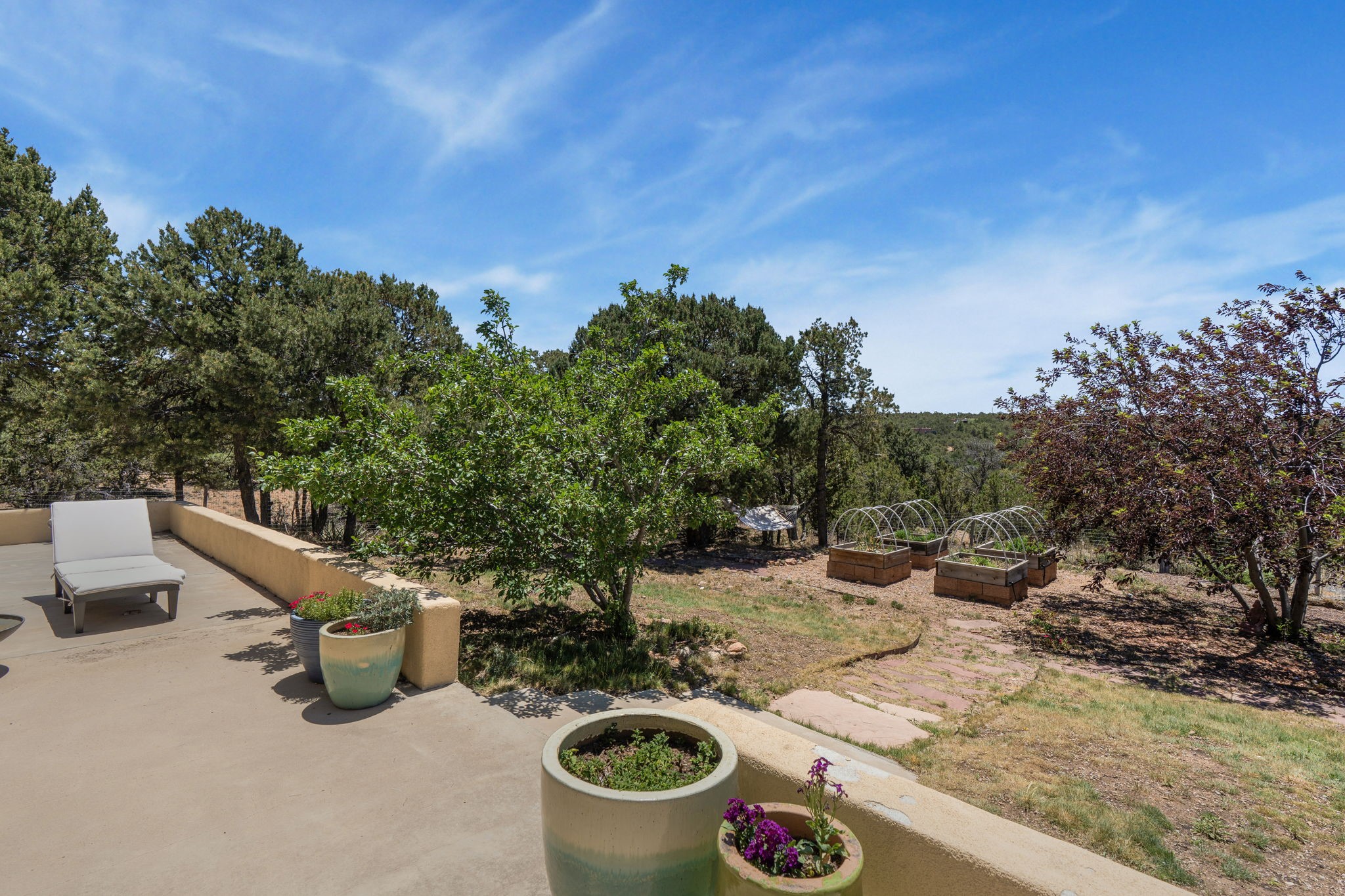 36 San Sebastian Road Santa Fe, NM 87505 - Photo 40 of 60 Rear Patio and Garden