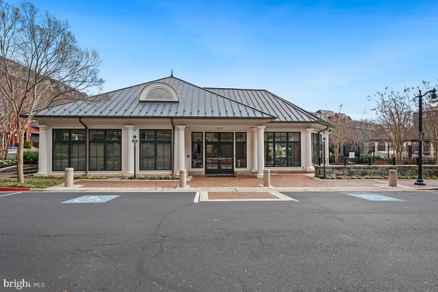 a front view of a building with street