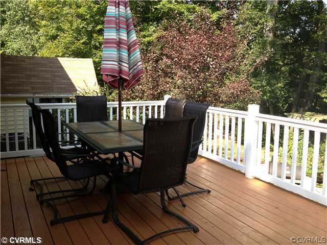 7200 Barkbridge Road Chesterfield, VA 23832 - Photo 20 of 24 a view of balcony with wooden floor outdoor seating and yard in back
