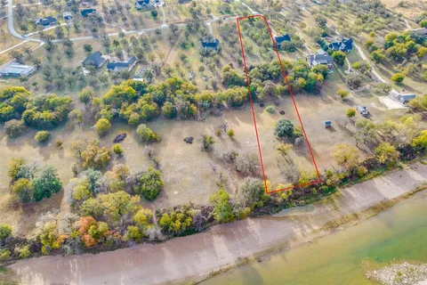 a view of a lake with a park