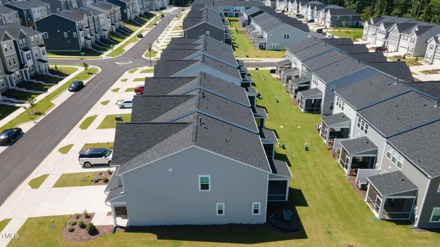 an aerial view of a house