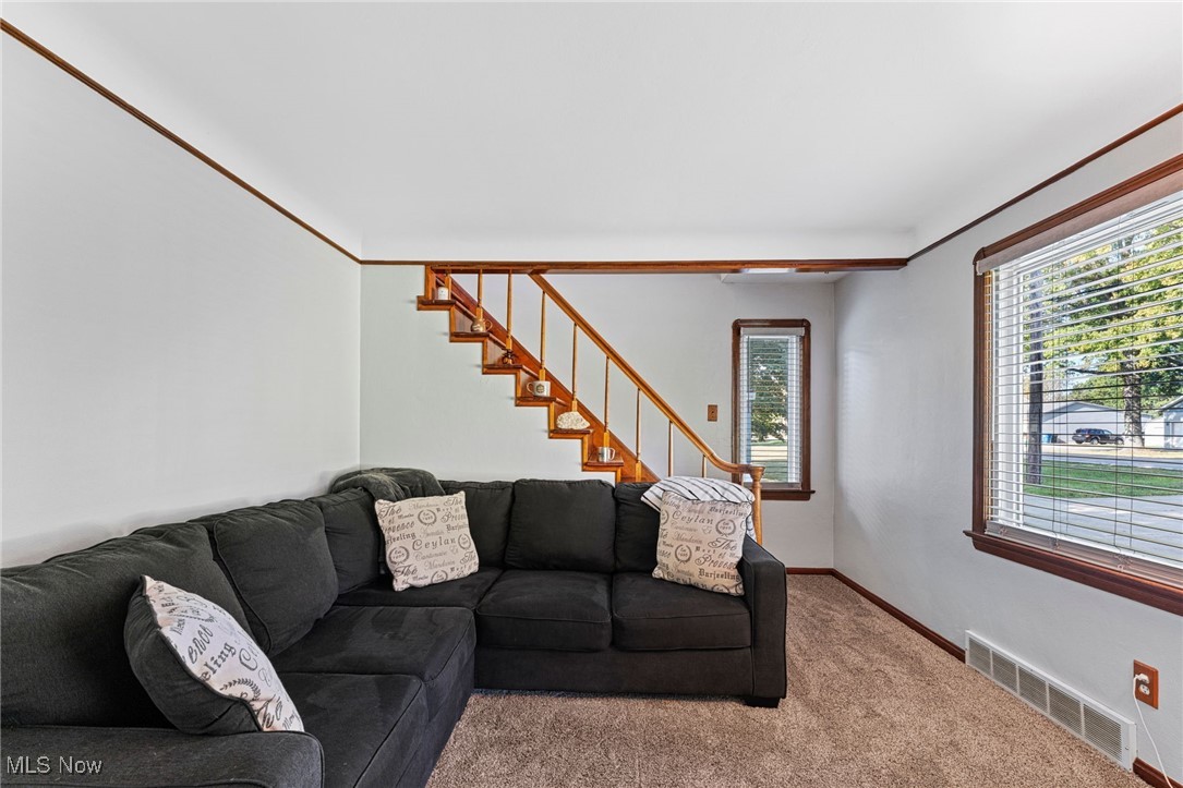 35221 Chestnut Ridge Road North Ridgeville, OH 44039 - Photo 34 of 48 Living area featuring carpet and stairs