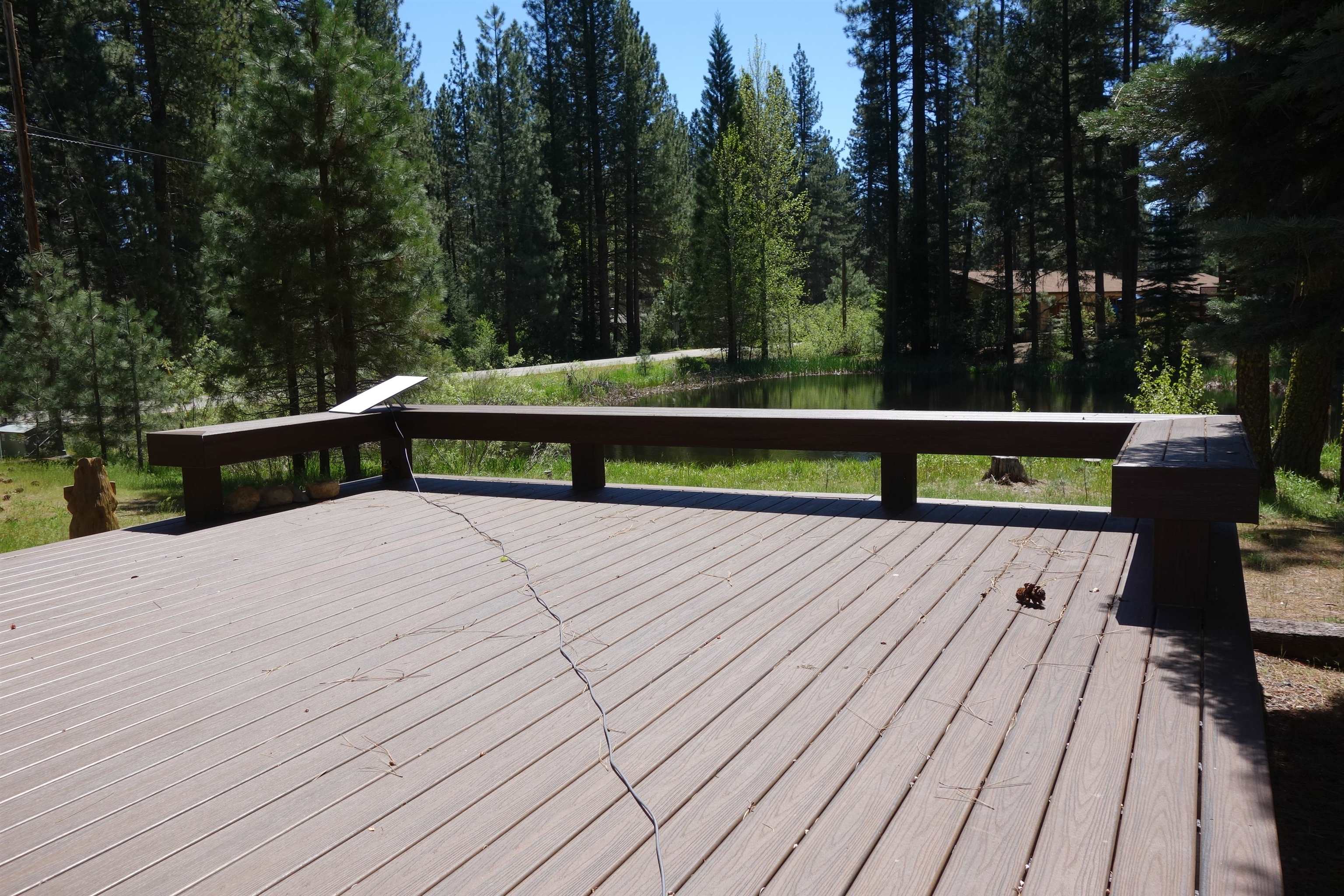 201 Poplar Valley Road Blairsden, CA 96103 - Photo 15 of 19 a view of wooden deck with a bench