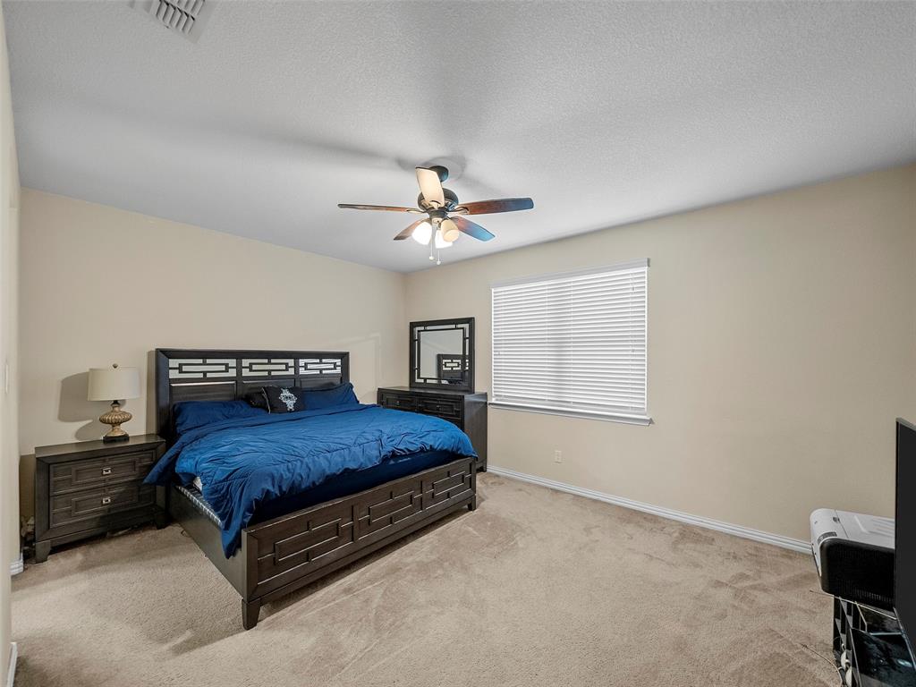5207 Seth Avenue Sachse, TX 75048 - Photo 21 of 28 Carpeted bedroom featuring baseboards and ceiling fan