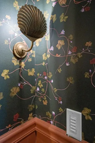 a view of a hallway with washer and dryer