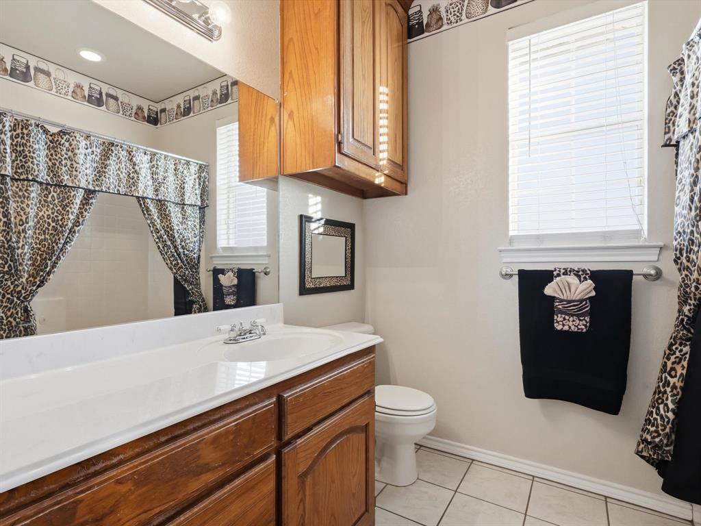 783 Christy Kay Lane Rhome, TX 76078 - Photo 18 of 31 a bathroom with a sink a toilet and a mirror