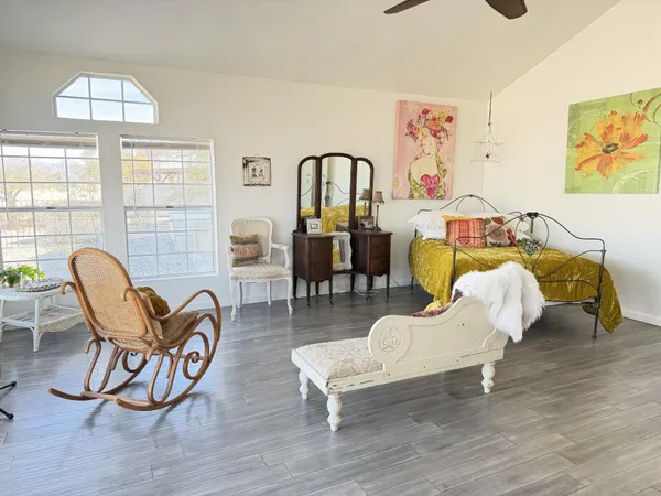 a living room with furniture