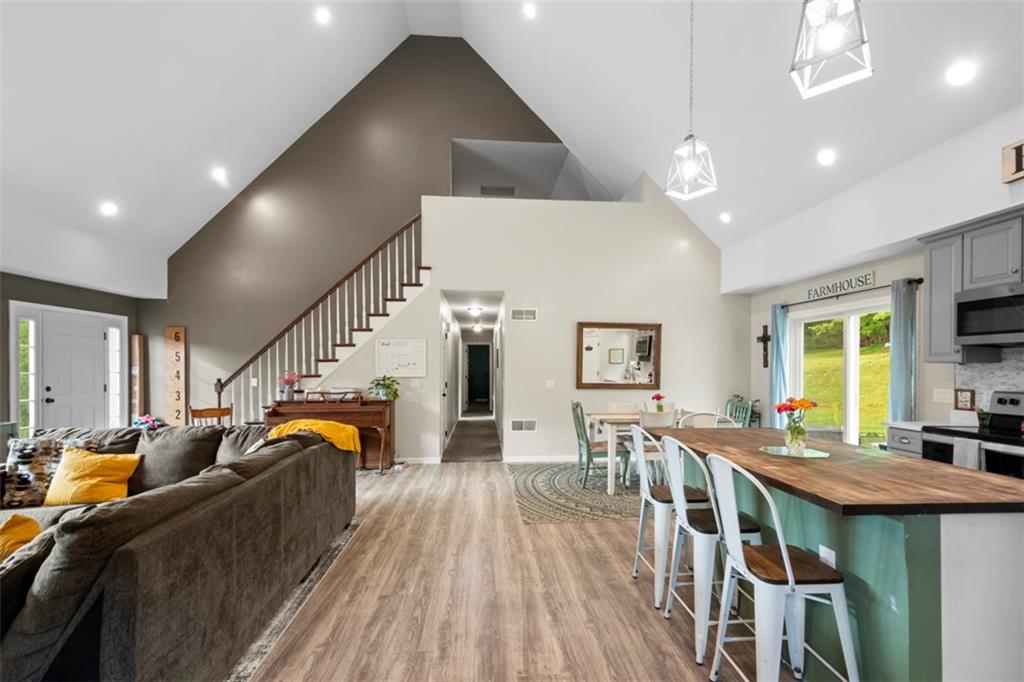 105 Jacobs Road Harrisville, PA 16038 - Photo 7 of 38 a living room with furniture and a wooden floor