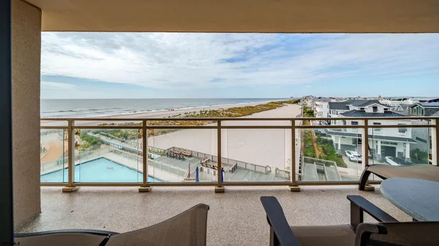 a view of a city from a balcony