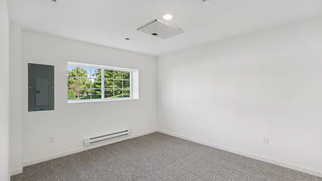 an empty room with a window