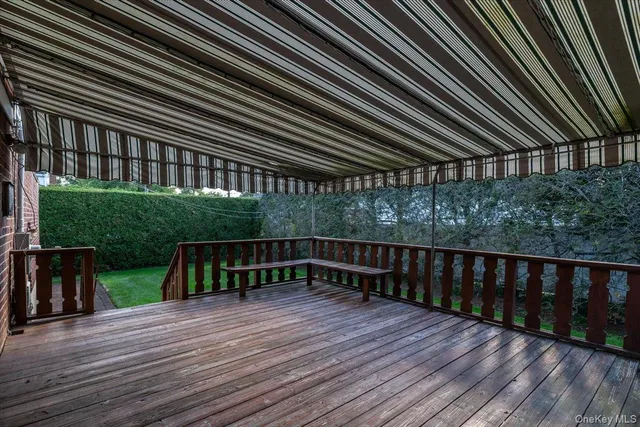 a view of wooden deck