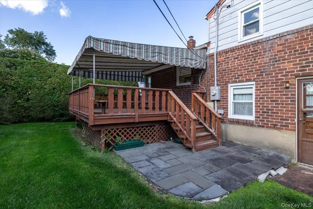 a view of a roof deck with couches